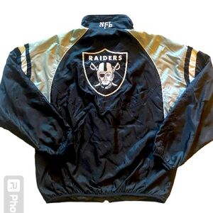 Vintage Embroidered Reversible NFL Raiders Jacket